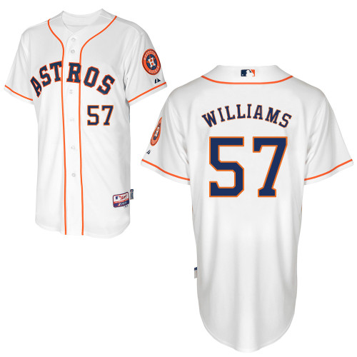 Jerome Williams #57 MLB Jersey-Houston Astros Men's Authentic Home White Cool Base Baseball Jersey